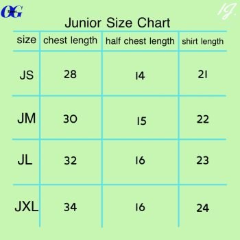 Junior Size Chart