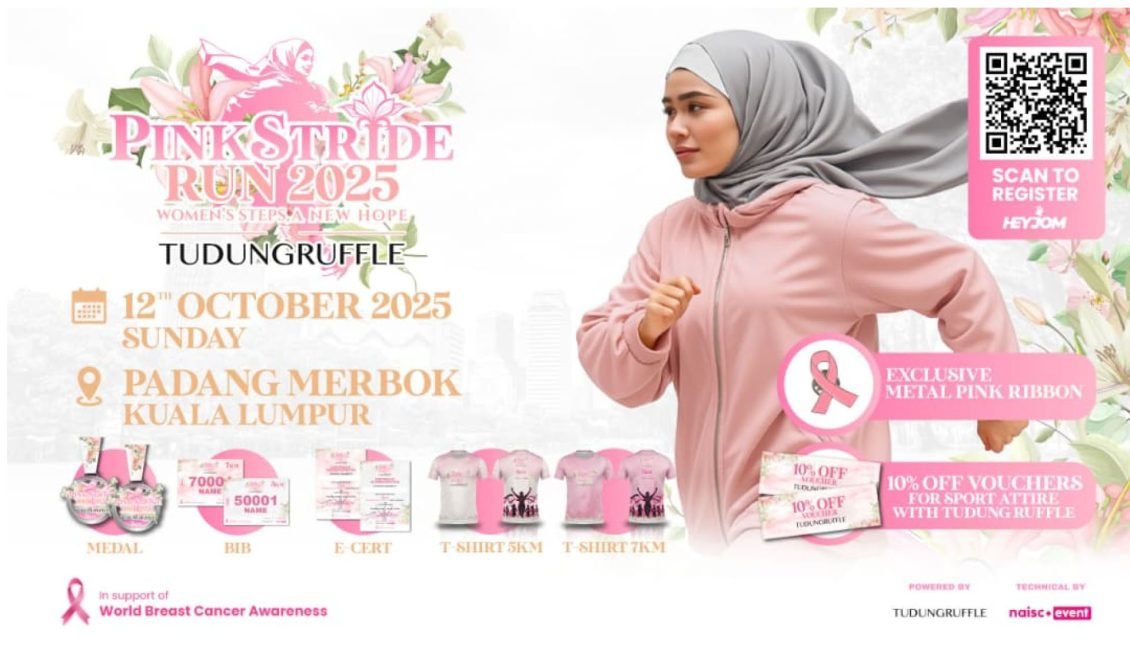 Pink Stride Run 2025 by Tudung Ruffle