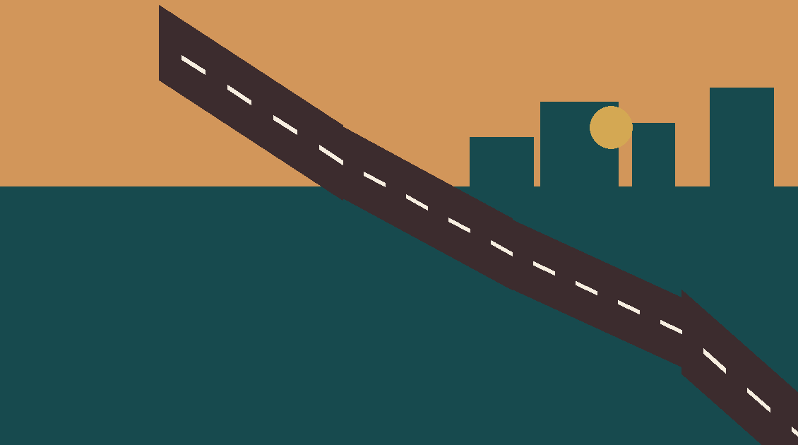 Stylised road curving through a city skyline representing a KL road closure guide