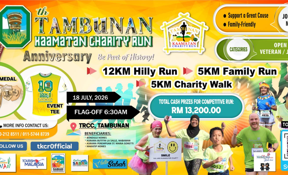 TAMBUNAN KAAMATAN CHARITY RUN 2026 (Celebrating the 10th Anniversary) event banner