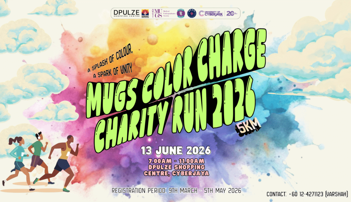 MUGS Color Charge Charity Run 2026 event banner