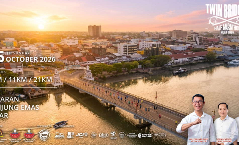TWIN BRIDGES HALF MARATHON MUAR 2026 event banner