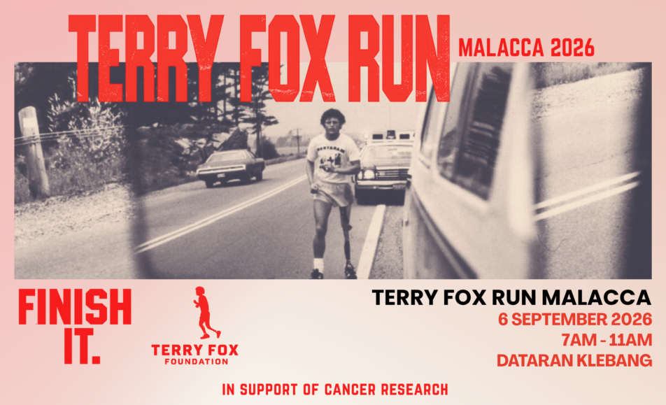 Terry Fox Run Malacca 2026 event banner