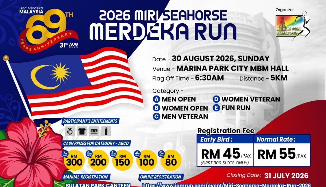 2026 Miri Seahorse Merdeka Run event banner