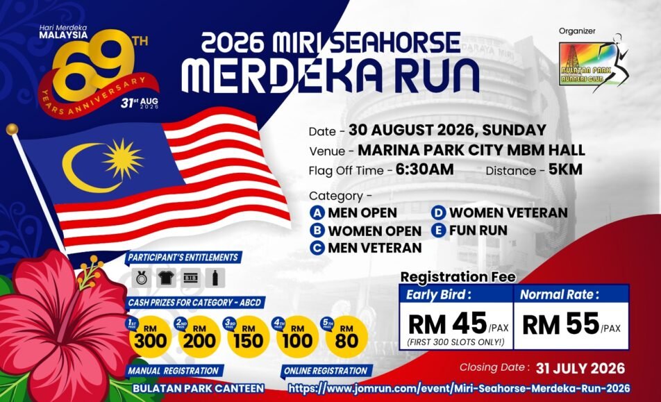 2026 Miri Seahorse Merdeka Run event banner