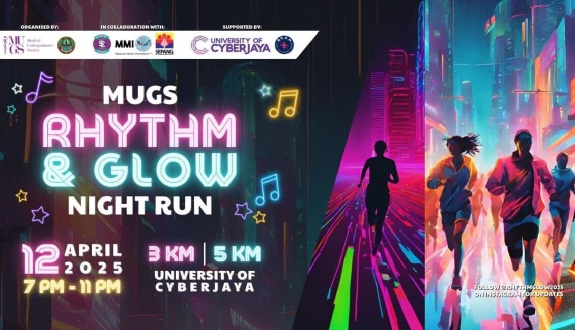 MUGS Rhythm & Glow Night Run 2025 event banner