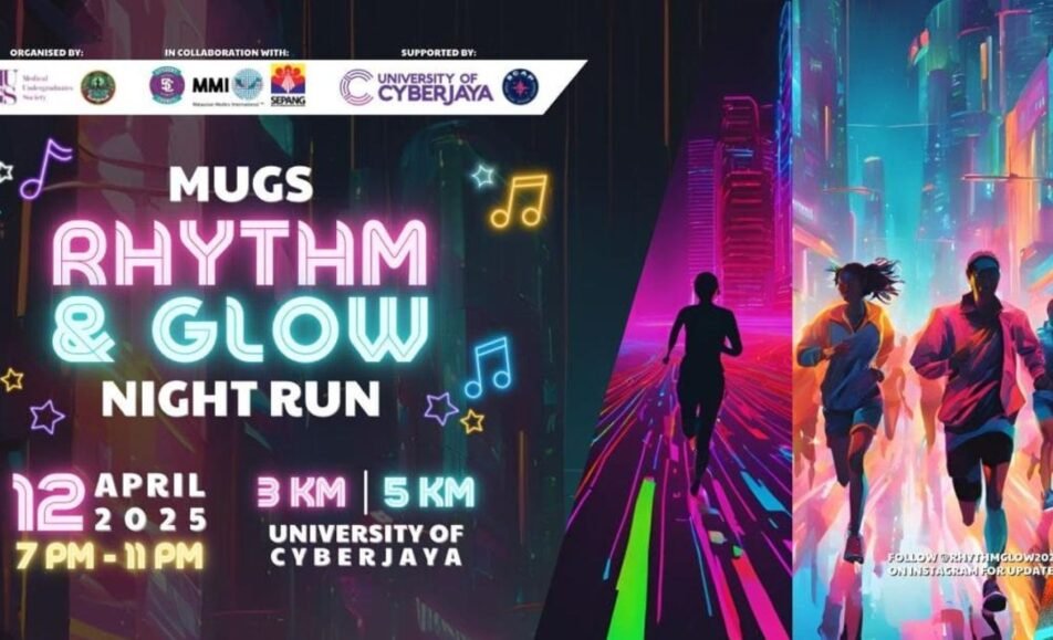 MUGS Rhythm & Glow Night Run 2025 event banner