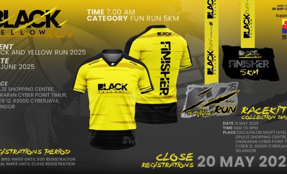 Black and Yellow Run 2025 event banner