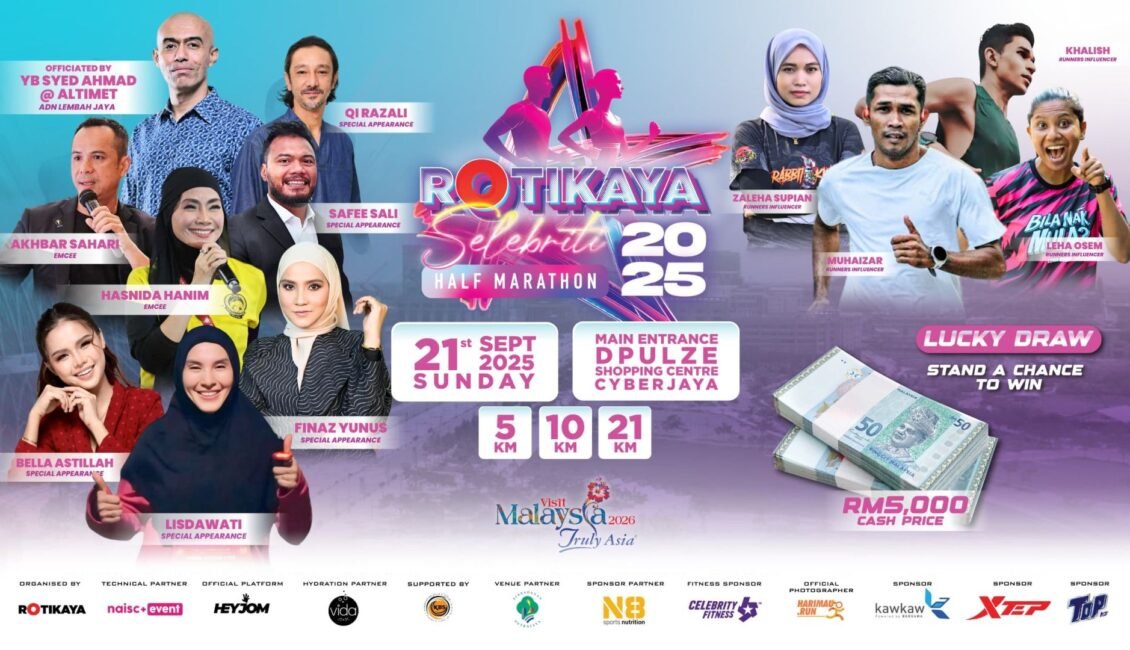 Rotikaya Selebriti Half Marathon 2025 event banner
