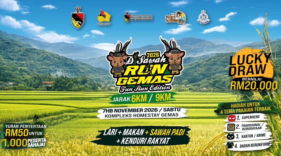D'Sawah Run Gemas Tahun 2026 event banner