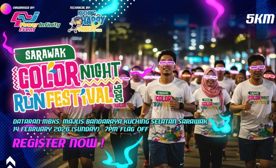 Sarawak Color Night Run Festival 2026 event banner