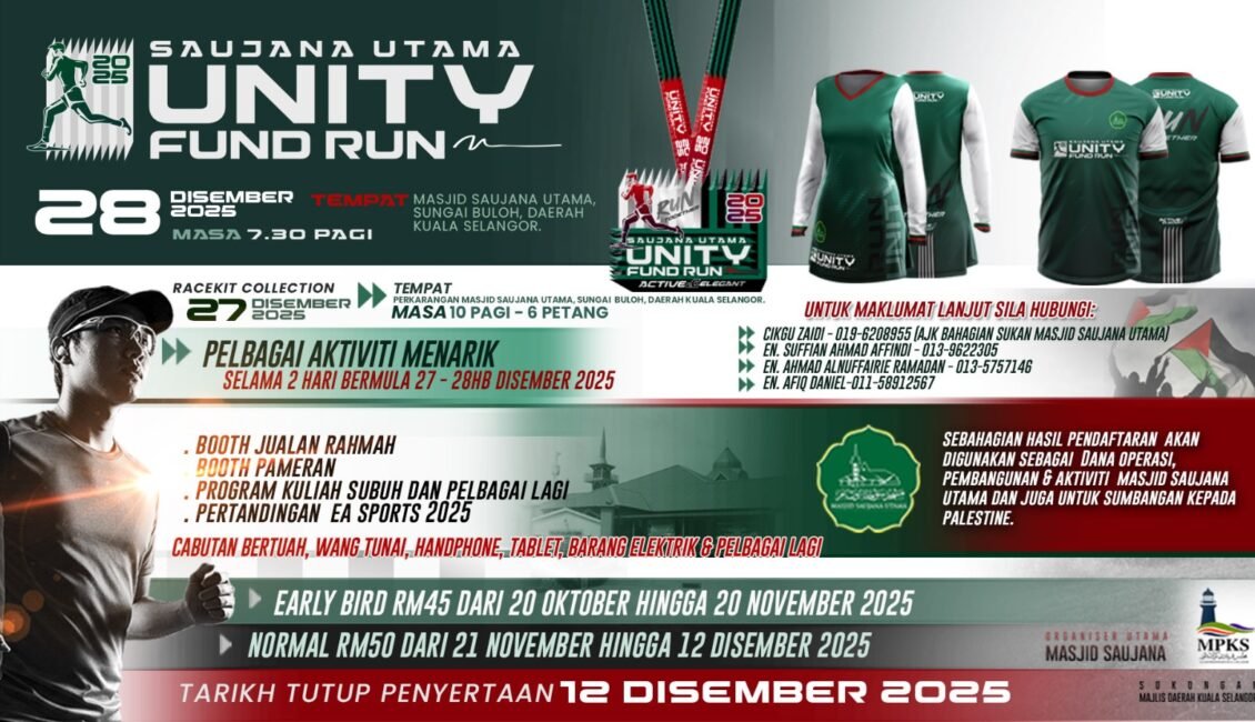 Saujana Utama Unity fund run event banner