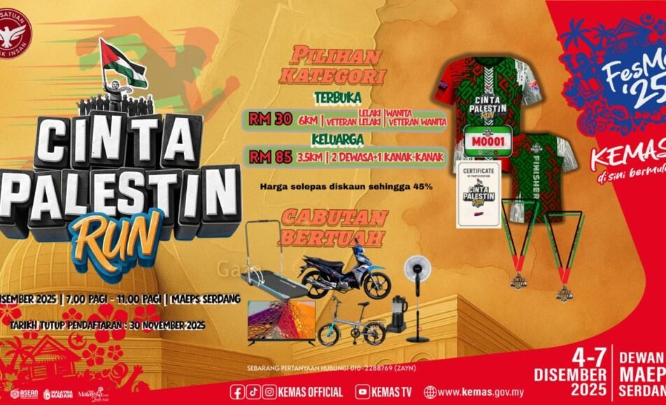 Cinta Palestine Run event banner