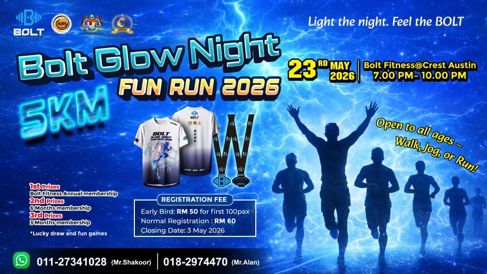 Bolt Glow Night Fun Run 2026 event banner