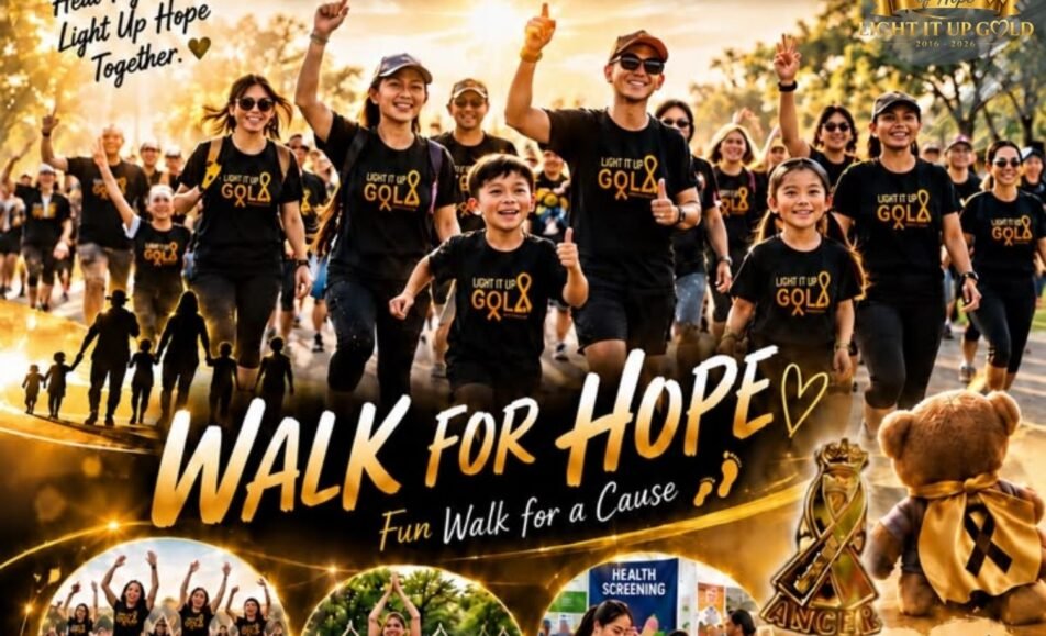 Light It Up Gold 2026 Celebration & Charity Wellness Day Walk For Hope 2026 event banner