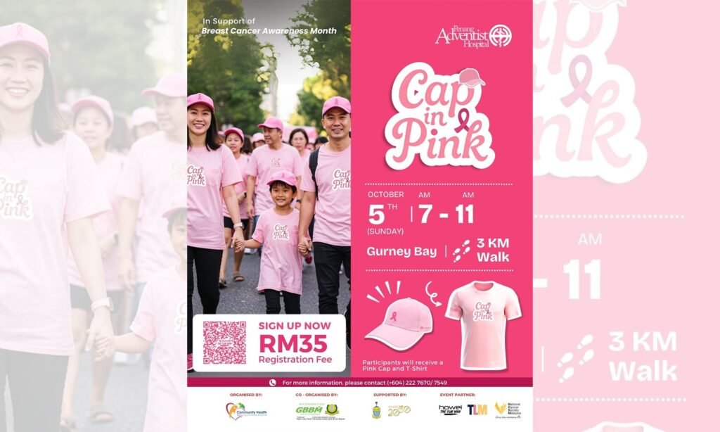 Cap in Pink Walk – Breast Cancer Awareness Campaign event poster