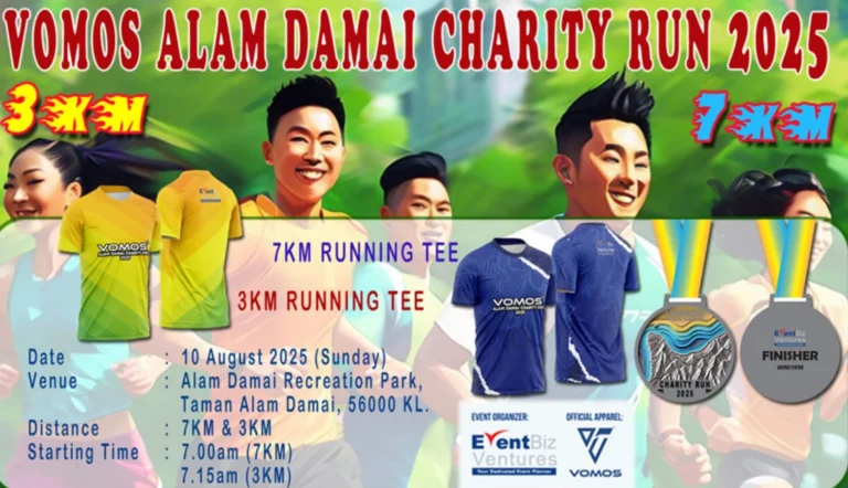 Vomos Alam Damai Charity Run 2025 event poster