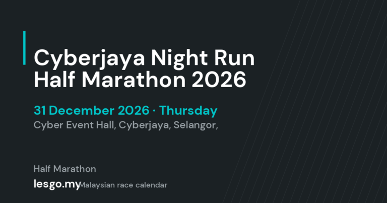 Cyberjaya Night Run Half Marathon 2026 - lesgo.my event card (no organiser poster available)