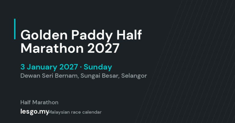 Golden Paddy Half Marathon 2027 - lesgo.my event card (no organiser poster available)