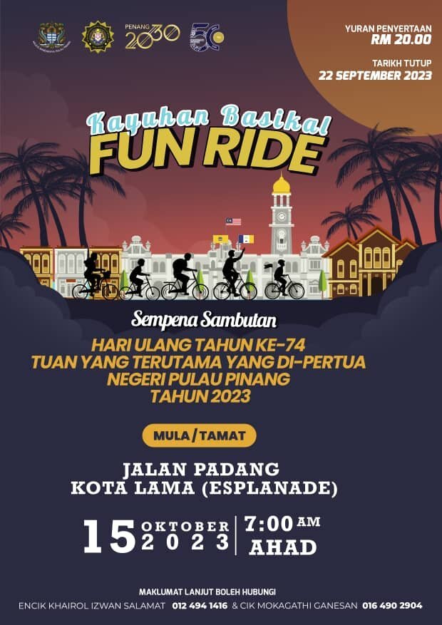 Kayuhan Basikal Fun Ride Bersama TYT Yang di-Pertua Negeri Pulau Pinang