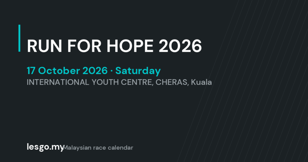RUN FOR HOPE 2026 - lesgo.my event card (no organiser poster available)