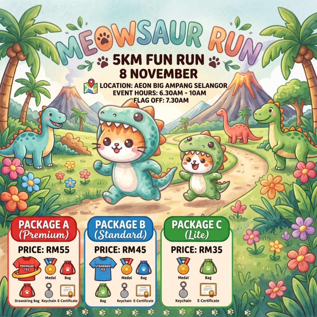 Meowsaur Run 5km Fun Run - Selangor